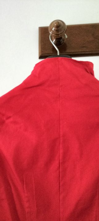 Camisa roja cuello Mao algodón y lana
