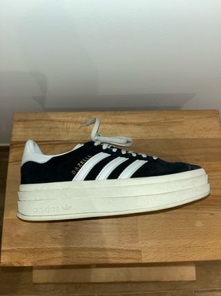 Adidas Gazelle Plataforma Negro Blanco