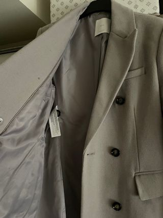 Abrigo Mango gris largo