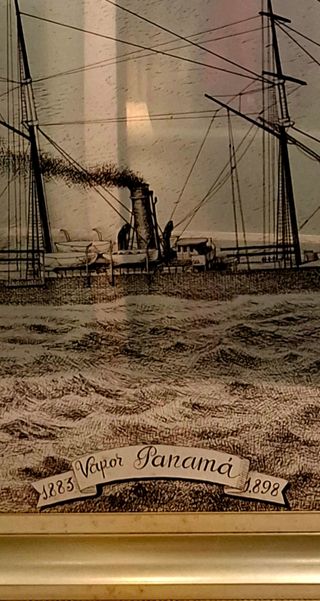 Grabado Vapor Panamá 1898