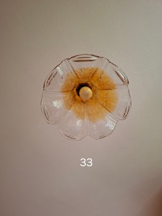 Lámpara Techo Flor Cristal Años 70