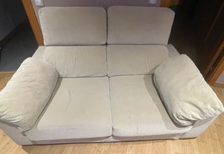 2 Sofás de Tela Beige (2 y 3 plazas)
junto o separ
