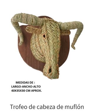 Trofeo cabeza jirafa esparto