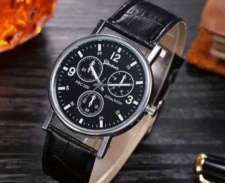 Orologio da uomo Geneva nero e argento