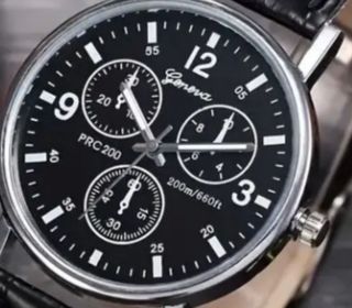 Orologio da uomo Geneva nero e argento