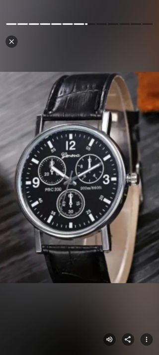 Orologio da uomo Geneva nero e argento