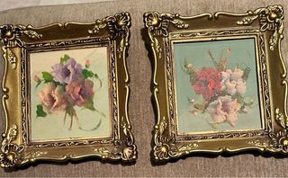 Cuadros Florales Vintage Dorado