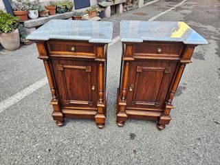 Coppia comodini noce antichi restaurati