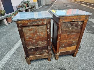 Coppia comodini noce antichi restaurati