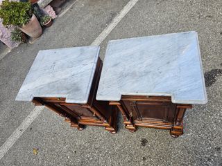 Coppia comodini noce antichi restaurati