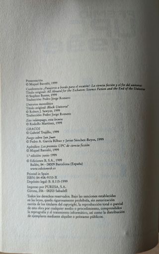 Premio UPC 1998: novela corta de ciencia ficción