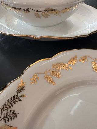 Porcelanas Bidasoa Vajilla Oro Blanco