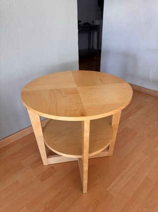 Mesa auxiliar redonda de madera