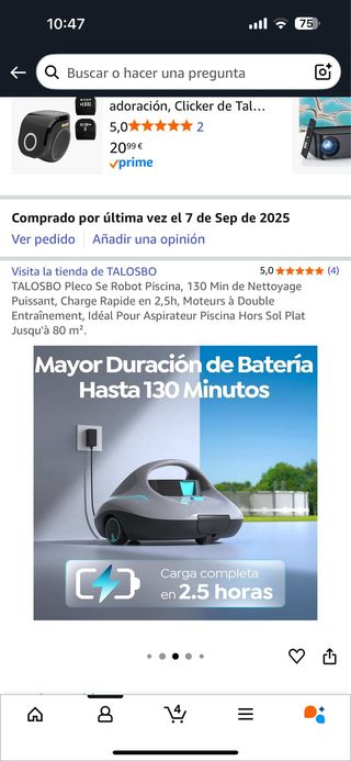 TALOSBO Robot Limpiador Piscina Gris