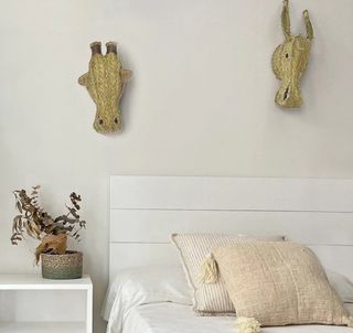 Cabeza de Jirafa de Esparto Artesanal