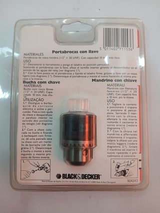 Portabrocas Black & Decker 10mm 1/2 UNF
