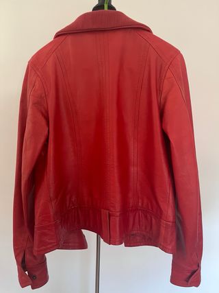 Cazadora Piel real Roja Talla M