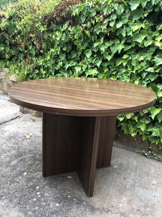 Mesa redonda vintage madera