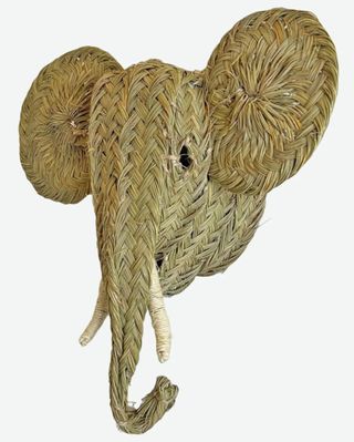 Cabeza de elefante de esparto artesanal