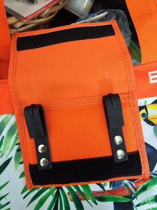 Borsa da bici con stampa tropicale col. Arancio