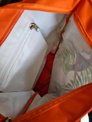 Borsa da bici con stampa tropicale col. Arancio