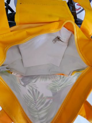 Borsa da bici con stampa tropicale col. Giallo