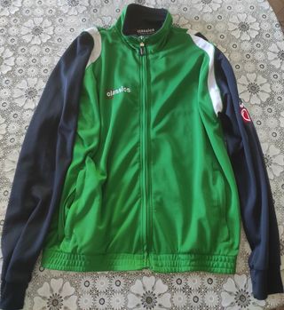 Felpa Classics acetata verde e blu con Zip