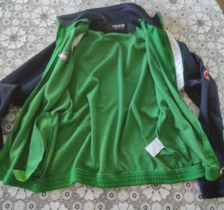 Felpa Classics acetata verde e blu con Zip