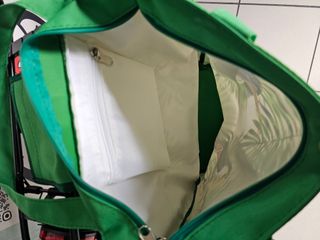 Borsa da bici con stampa tropicale col. Verde