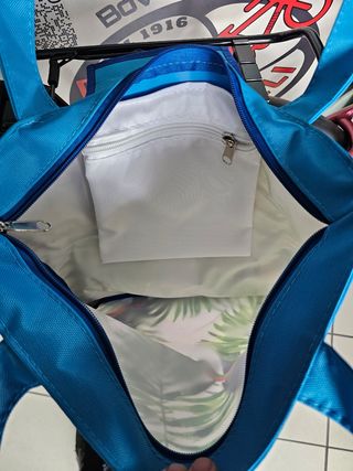 Borsa da bici con stampa tropicale col. Blu