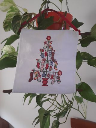 Cuadrito punto de cruz árbol de Navidad