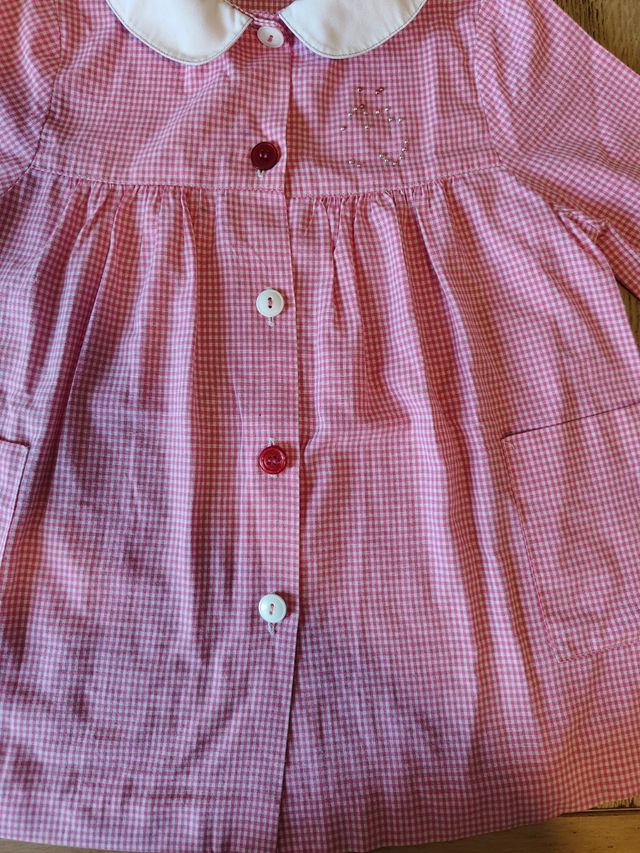 Grembiule rosa quadretti 2-3 anni