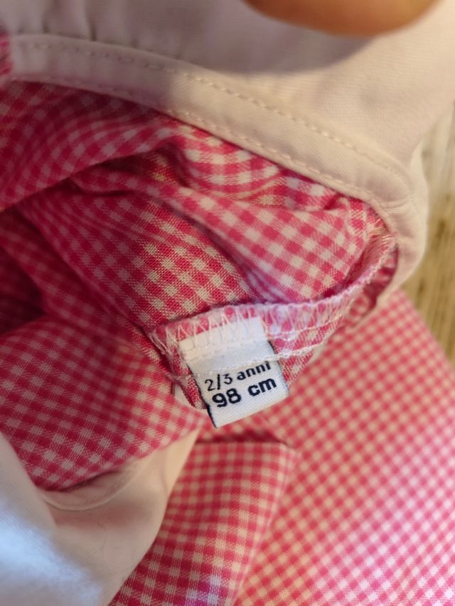 Grembiule rosa quadretti 2-3 anni