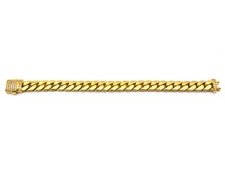 Pulsera Oro 18K Cubana con Circonitas