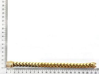Pulsera Oro 18K Cubana con Circonitas