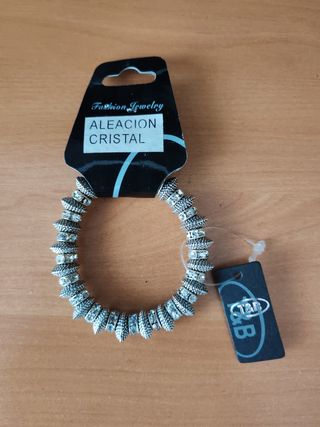 Pulsera Fantasía Cristal Plateada