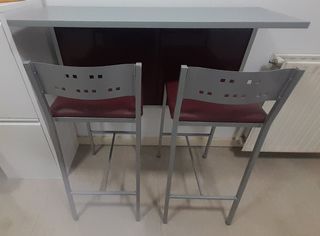 Mesa Plegable de pared para Cocina Gris y Roja