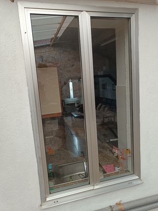 2 Ventanas Aluminio Gris Anodizado