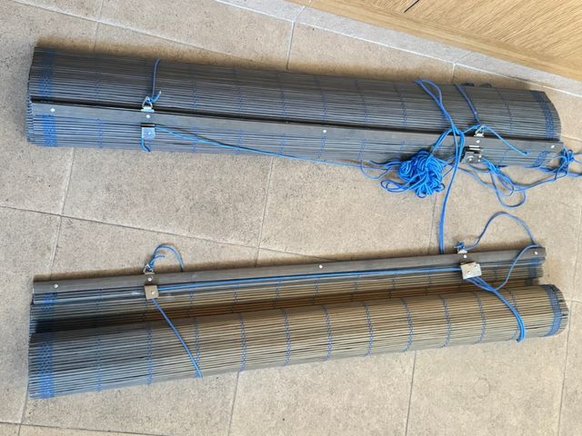 Cortinas Store Bambú Verdes y Azules