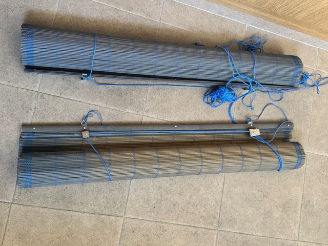 Cortinas Store Bambú Verdes y Azules