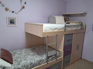 Cama litera tren con armario y cajones