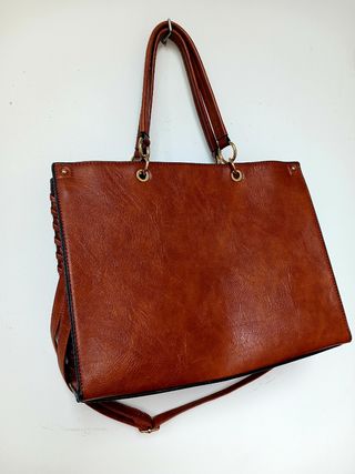 Bolso Prada Marrón Piel Sintética Asa Corta Larga