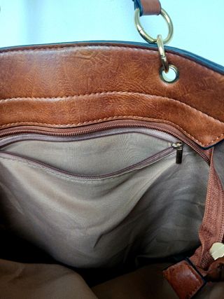 Bolso Prada Marrón Piel Sintética Asa Corta Larga