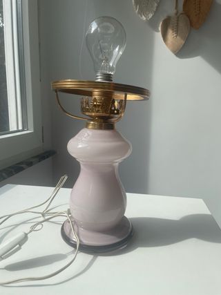 Lámpara Quinqué Vintage Morado