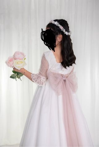 Corona tocado flores comunión niña