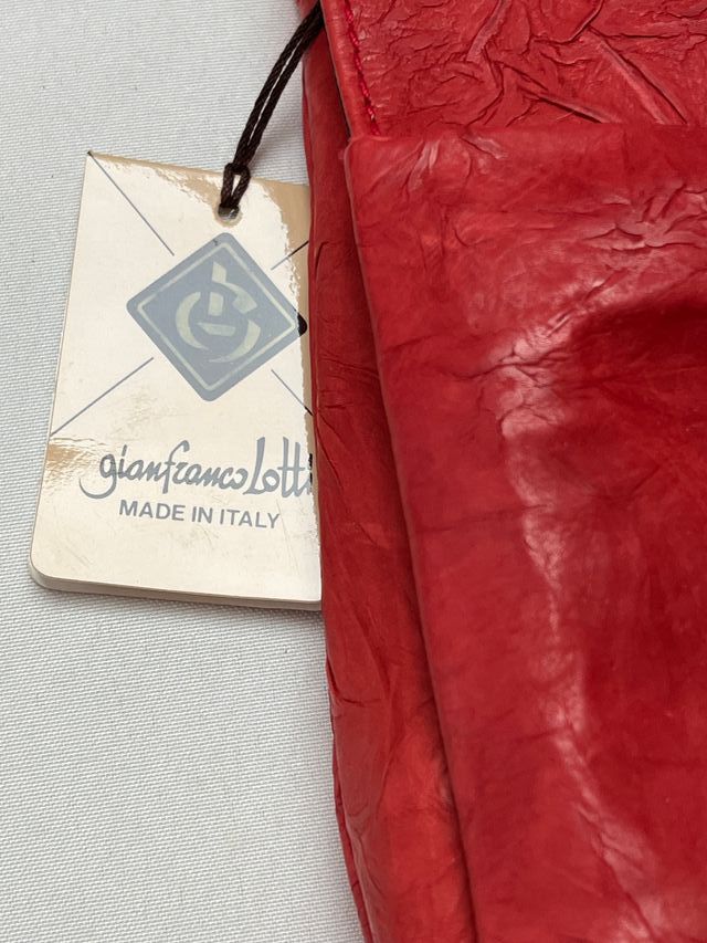 Borsetta elegante a mano in pelle rosso bordò made