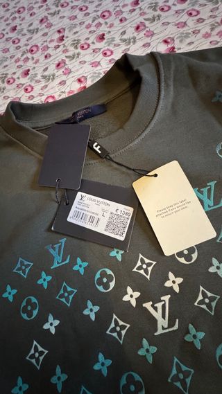 Felpa Louis Vuitton Uomo Verde Nuova con Cartellin