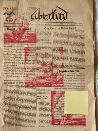 VALLADOLID GUERRA CIVIL "LIBERTAD" PERIODICO 1936