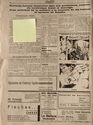 VALLADOLID GUERRA CIVIL "LIBERTAD" PERIODICO 1936