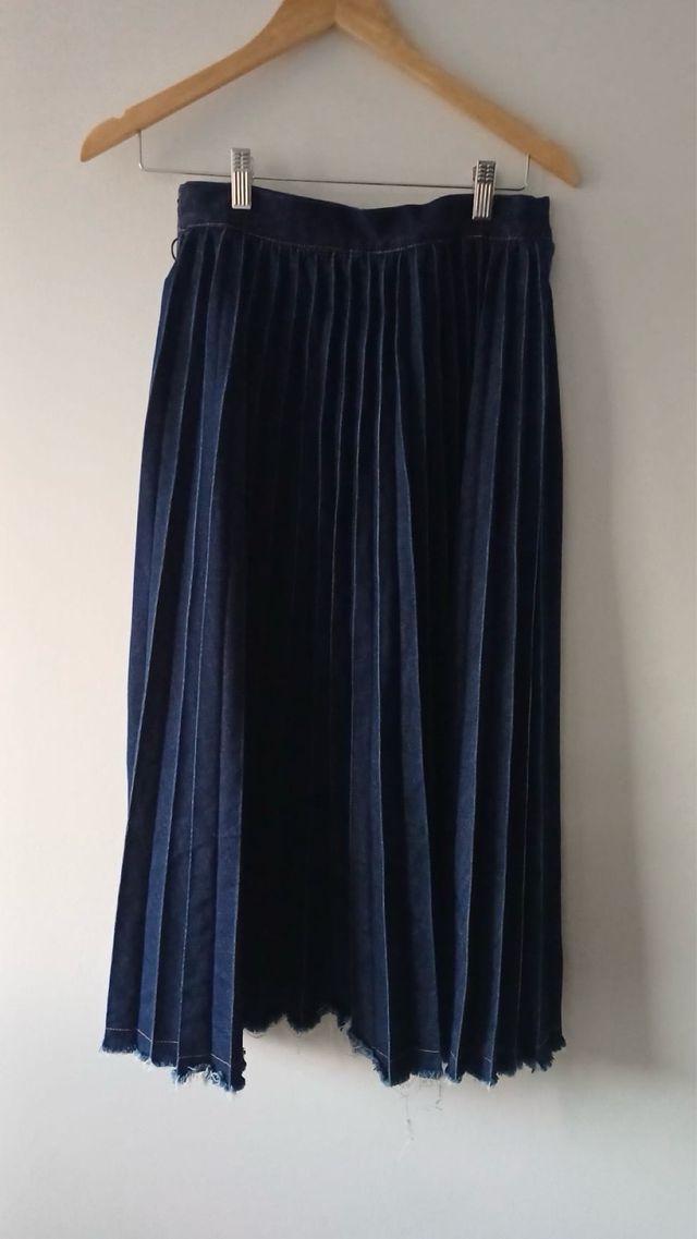 Falda vaquera plisada